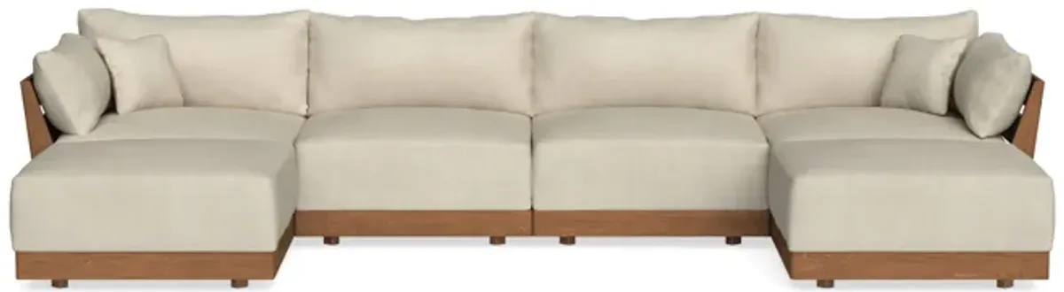 Modular Bondi Espresso 4-Seater U-Sectional in Almond | Classic Blend