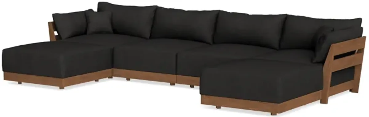 Modular Bondi Espresso 4-Seater U-Sectional in Peppercorn | Classic Blend