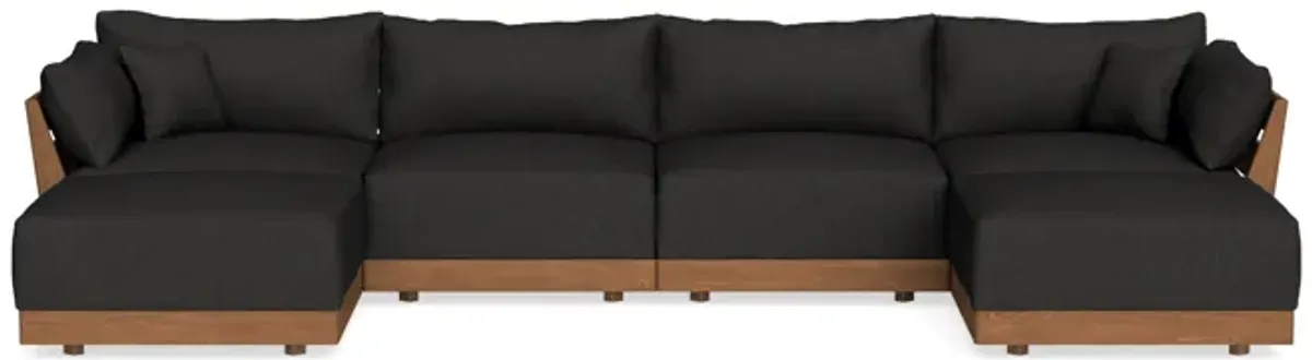 Modular Bondi Espresso 4-Seater U-Sectional in Peppercorn | Classic Blend