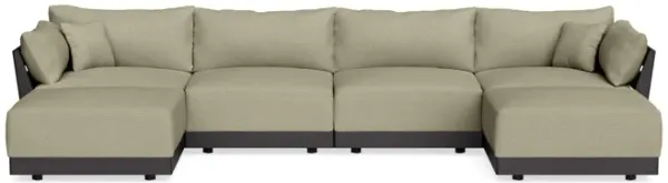 Modular Bondi Black 4-Seater U-Sectional in Cappuccino | Classic Blend
