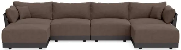 Modular Bondi Black 4-Seater U-Sectional in Chocolate | Classic Blend