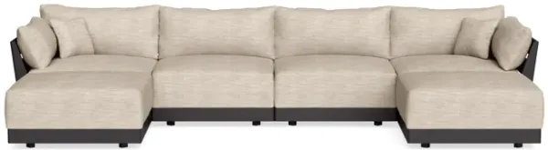 Modular Bondi Black 4-Seater U-Sectional in Wheat | Classic Blend
