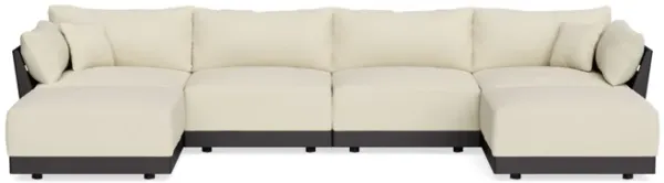 Modular Bondi Black 4-Seater U-Sectional in Parchment | Classic Blend