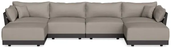 Modular Bondi Black 4-Seater U-Sectional in Cinder Gray | Classic Blend