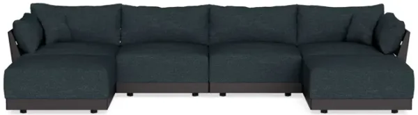 Modular Bondi Black 4-Seater U-Sectional in Arctic Navy | Classic Blend