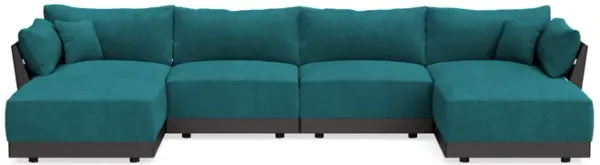Modular Bondi Black 4-Seater U-Sectional in Ocean | Classic Blend