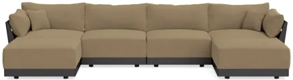 Modular Bondi Black 4-Seater U-Sectional in Macchiato | Classic Blend