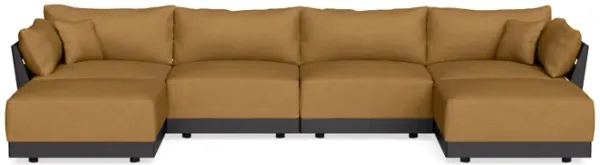 Modular Bondi Black 4-Seater U-Sectional in Dijon | Classic Blend