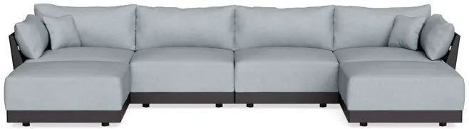 Modular Bondi Black 4-Seater U-Sectional in Ash | Classic Blend