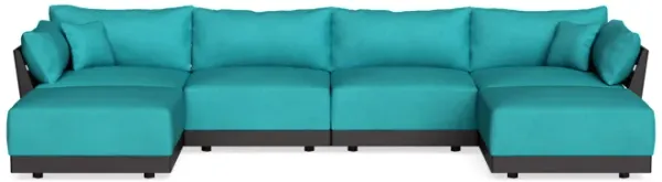 Modular Bondi Black 4-Seater U-Sectional in Pool | Classic Blend