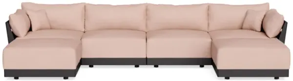 Modular Bondi Black 4-Seater U-Sectional in Rose Quartz | Classic Blend