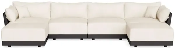 Modular Bondi Black 4-Seater U-Sectional in Powder | Classic Blend