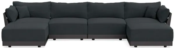Modular Bondi Black 4-Seater U-Sectional in Obsidian | Classic Blend