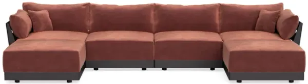 Modular Bondi Black 4-Seater U-Sectional in Spice | Classic Blend