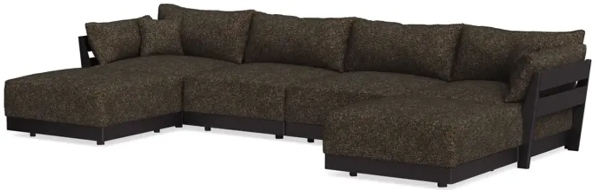 Modular Bondi Black 4-Seater U-Sectional in Phantom | Classic Blend