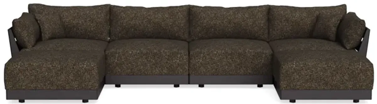 Modular Bondi Black 4-Seater U-Sectional in Phantom | Classic Blend