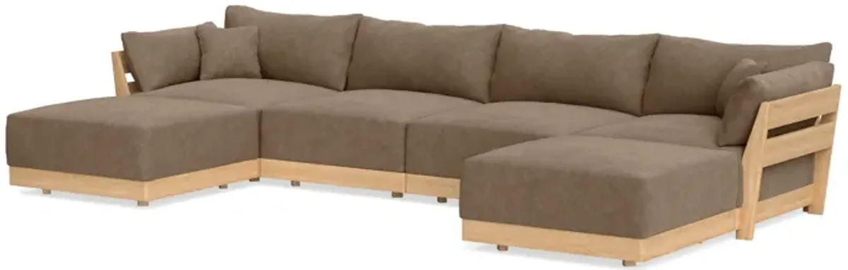 Modular Bondi Latte 4-Seater U-Sectional in Coffee | Classic Blend
