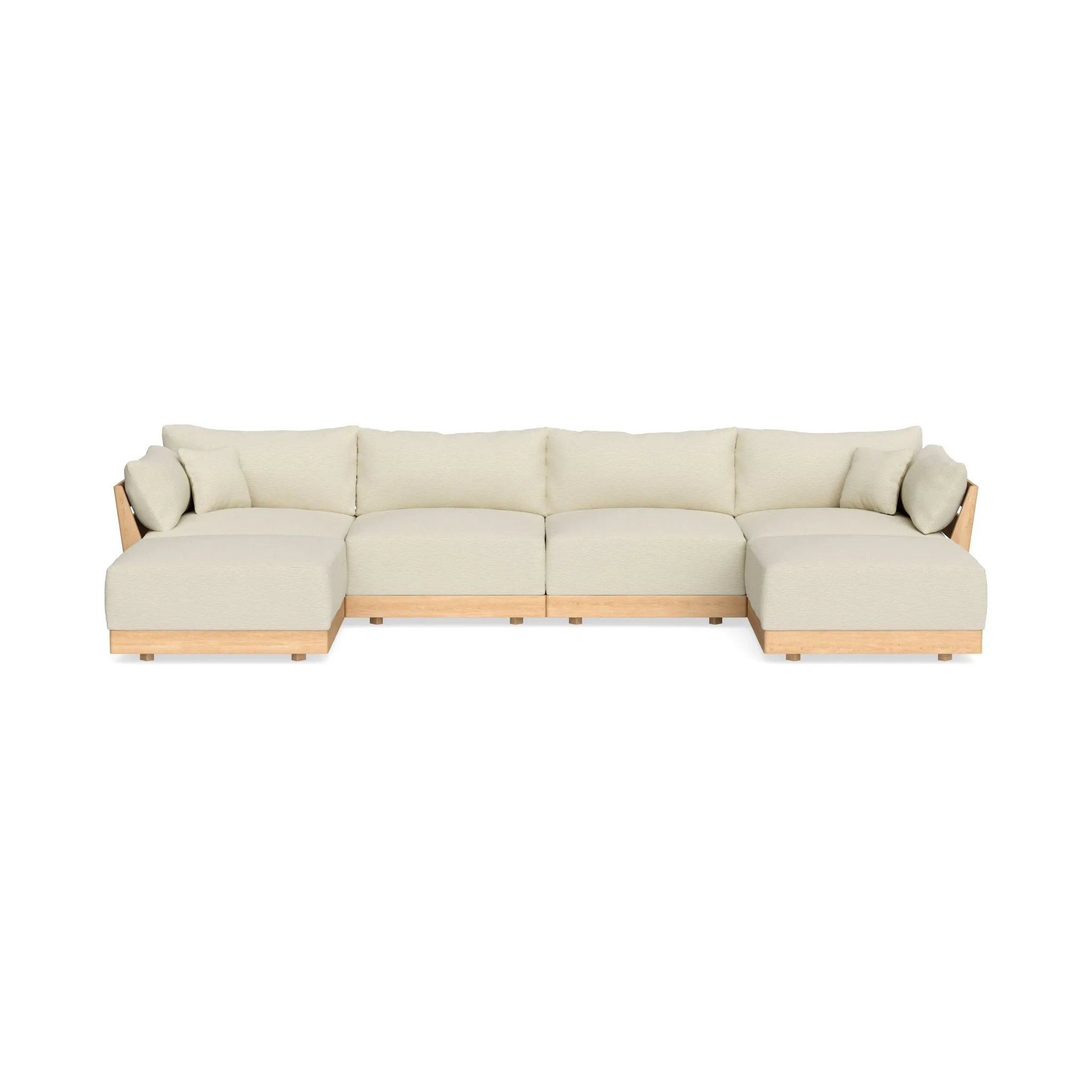 Modular Bondi Latte 4 Seater U Sectional In Parchment Classic Blend ...