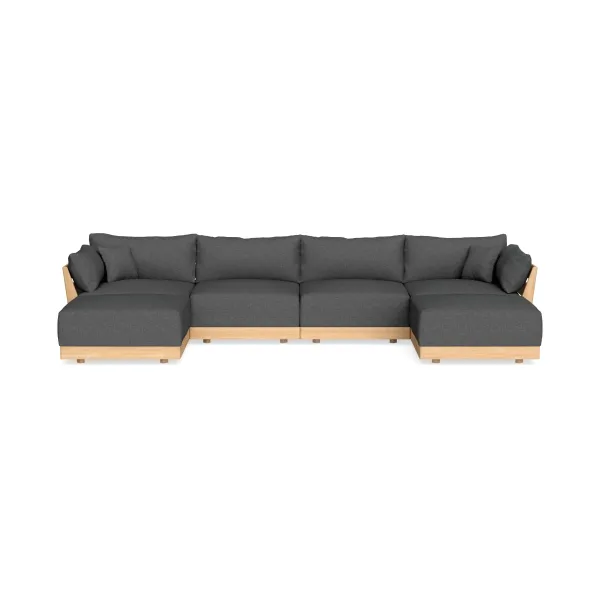 Modular Bondi Latte 4-Seater U-Sectional in Pebble | Classic Blend