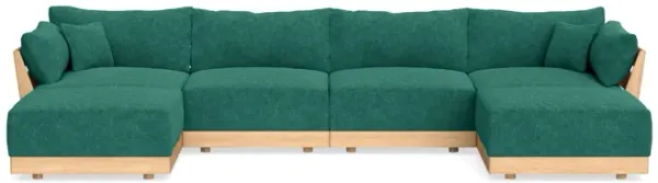 Modular Bondi Latte 4-Seater U-Sectional in Jade Green | Classic Blend