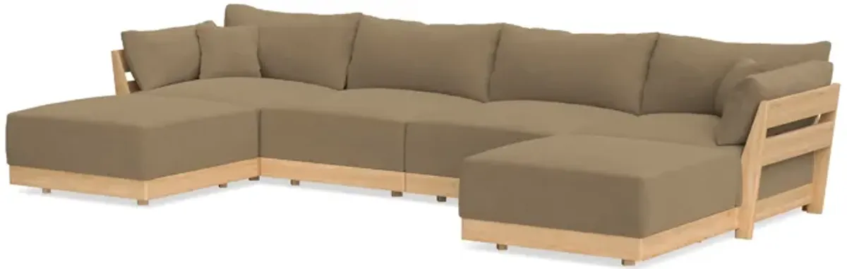 Modular Bondi Latte 4-Seater U-Sectional in Macchiato | Classic Blend