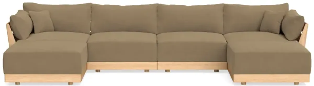 Modular Bondi Latte 4-Seater U-Sectional in Macchiato | Classic Blend