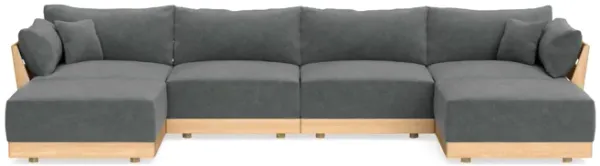 Modular Bondi Latte 4-Seater U-Sectional in Chimney Gray | Classic Blend