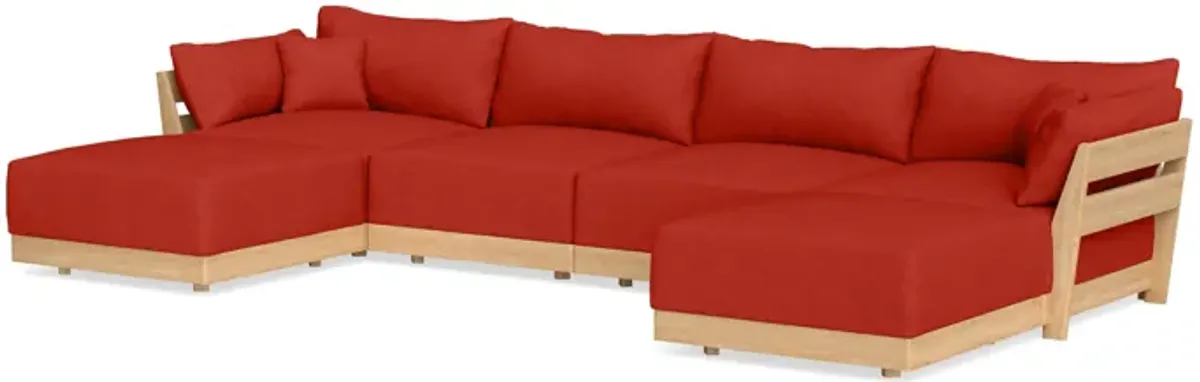 Modular Bondi Latte 4-Seater U-Sectional in Cayenne | Classic Blend
