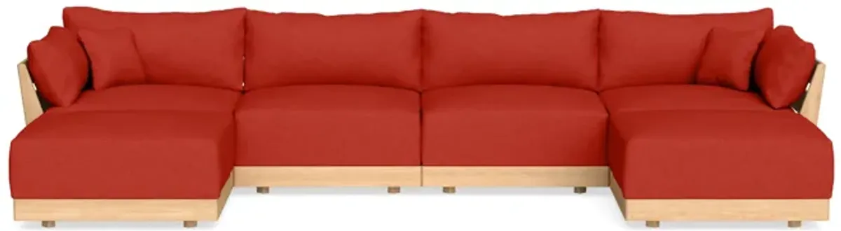 Modular Bondi Latte 4-Seater U-Sectional in Cayenne | Classic Blend