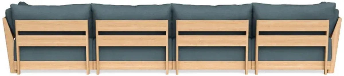 Modular Bondi Latte 4-Seater U-Sectional in Slate Blue | Classic Blend