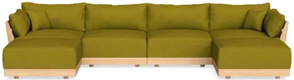 Modular Bondi Latte 4-Seater U-Sectional in Olive Green | Classic Blend