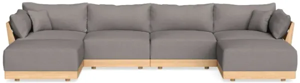 Modular Bondi Latte 4-Seater U-Sectional in Cement | Classic Blend