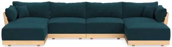 Modular Bondi Latte 4-Seater U-Sectional in Indigo | Classic Blend