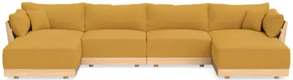 Modular Bondi Latte 4-Seater U-Sectional in Honey | Classic Blend