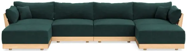 Modular Bondi Latte 4-Seater U-Sectional in Harbor Blue | Classic Blend