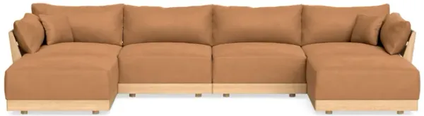 Modular Bondi Latte 4-Seater U-Sectional in Cheddar | Classic Blend