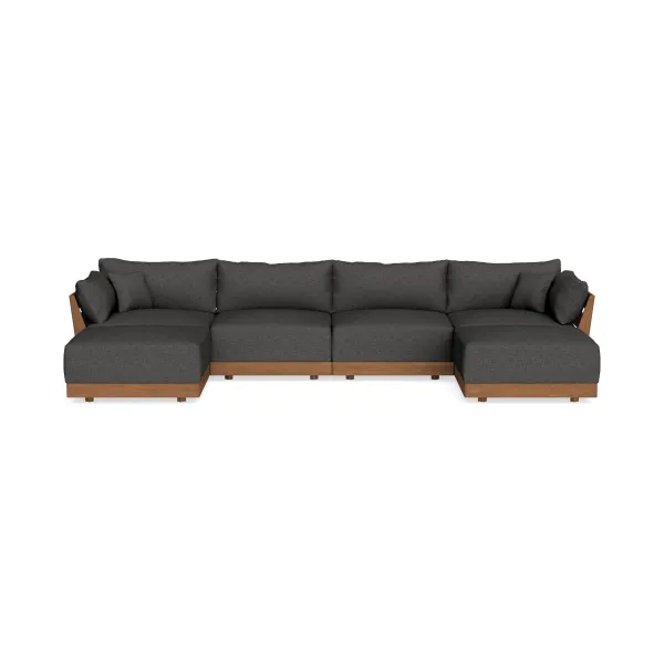 Modular Bondi Espresso 4-Seater U-Sectional in Graphite | Memory Foam Blend