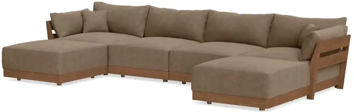 Modular Bondi Espresso 4-Seater U-Sectional in Coffee | Memory Foam Blend