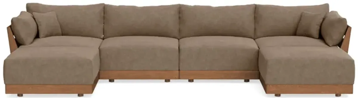 Modular Bondi Espresso 4-Seater U-Sectional in Coffee | Memory Foam Blend