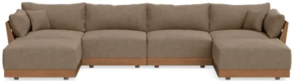 Modular Bondi Espresso 4-Seater U-Sectional in Coffee | Memory Foam Blend
