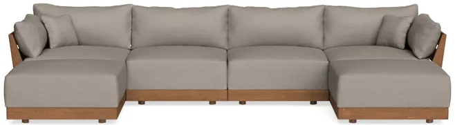 Modular Bondi Espresso 4-Seater U-Sectional in Cinder Gray | Memory Foam Blend