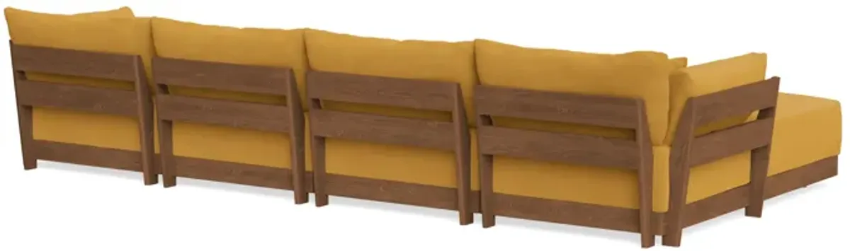 Modular Bondi Espresso 4-Seater U-Sectional in Honey | Memory Foam Blend
