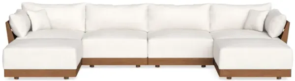 Modular Bondi Espresso 4-Seater U-Sectional in Macaroon | Memory Foam Blend