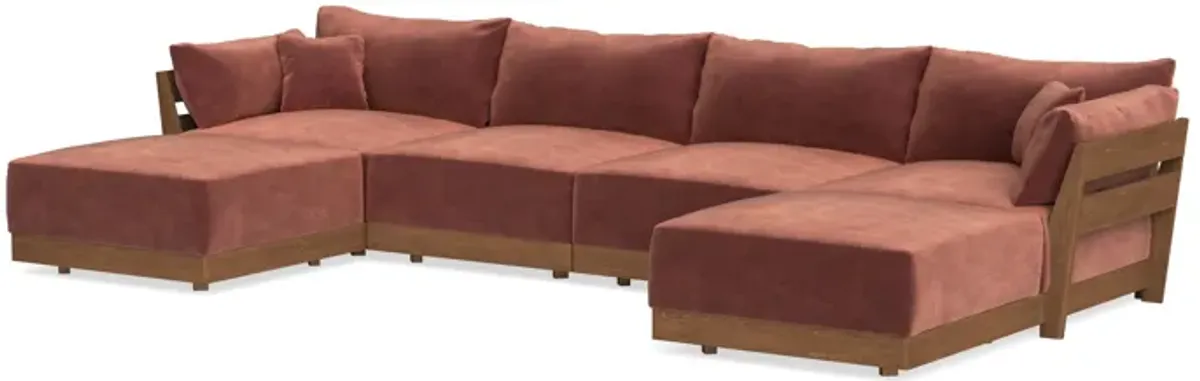 Modular Bondi Espresso 4-Seater U-Sectional in Spice | Memory Foam Blend
