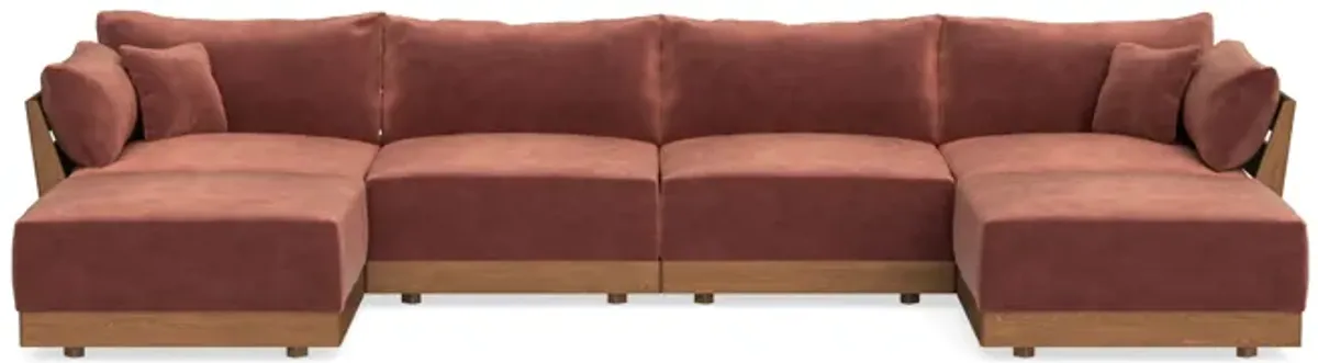 Modular Bondi Espresso 4-Seater U-Sectional in Spice | Memory Foam Blend
