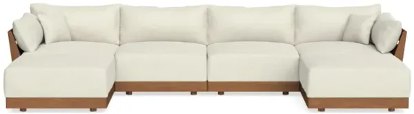 Modular Bondi Espresso 4-Seater U-Sectional in Eggshell | Memory Foam Blend