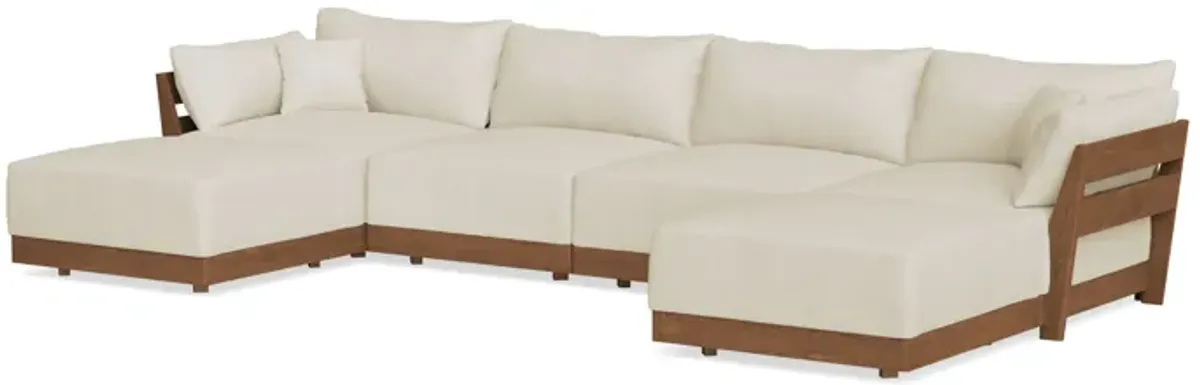 Modular Bondi Espresso 4-Seater U-Sectional in Mascarpone | Memory Foam Blend