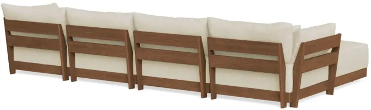 Modular Bondi Espresso 4-Seater U-Sectional in Mascarpone | Memory Foam Blend