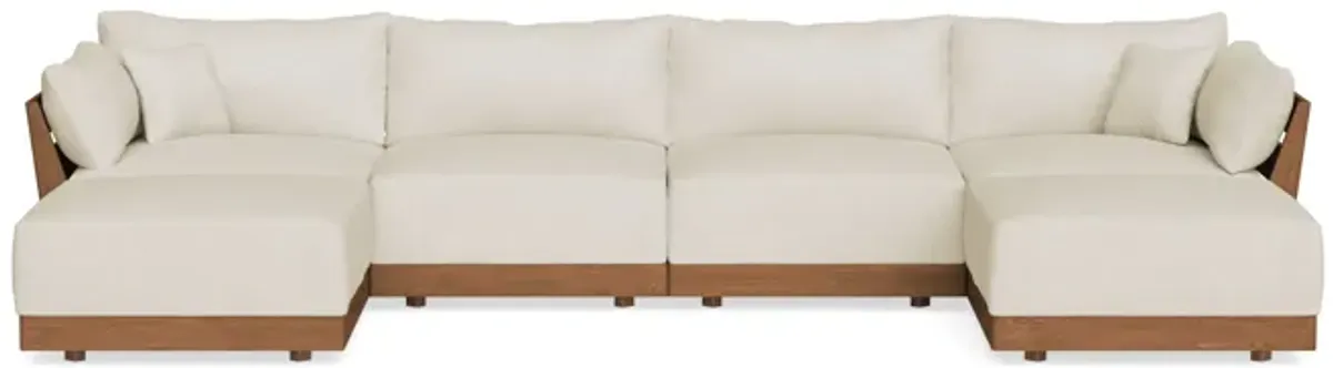 Modular Bondi Espresso 4-Seater U-Sectional in Mascarpone | Memory Foam Blend