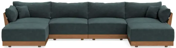 Modular Bondi Espresso 4-Seater U-Sectional in Nightfall | Memory Foam Blend